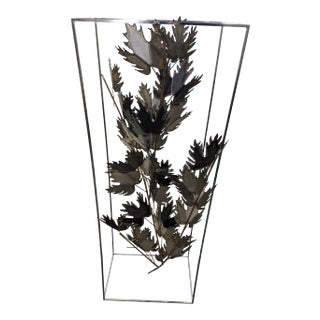 1970s Metal Leaf Floor Sculpture For Sale