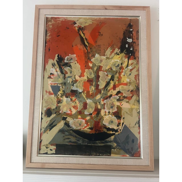 Paper Vintage Framed Floral Still Life Art Print For Sale - Image 7 of 8