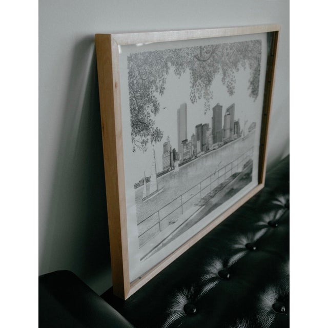 Printmaking Materials Delbart Duchein Signed Lithograph — Lower Manhattan Skyline With Twin Towers, 1981 For Sale - Image 7 of 10