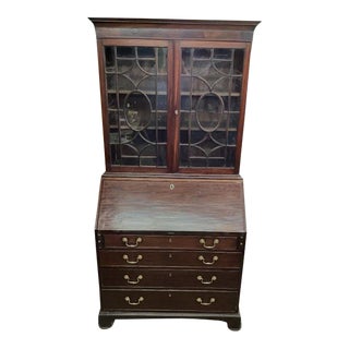 Antique Late 18Th Century Mahogany English Georgian Secretary For Sale