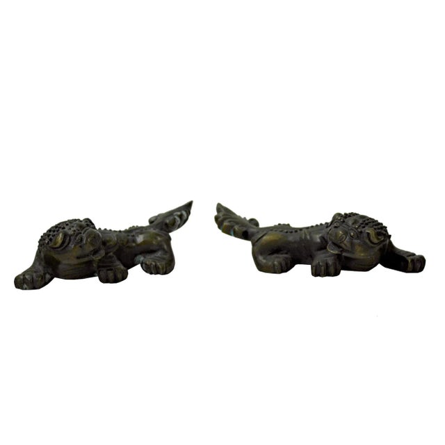 Chinese Bronze Brown Metal Fengshui Pixiu Figures - a Pair For Sale In San Francisco - Image 6 of 6