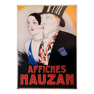 1984 French Exhibition Poster, Achille Mauzan Musee De La Publicité, Elegant Couple