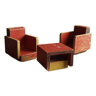 Vintage Toy Furniture by Ko Verzuu for Ado, 1930s, Set of 3 For Sale