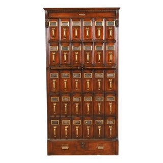 Antique Arts & Crafts Oak 30-Drawer File Cabinet, Circa 1900 For Sale