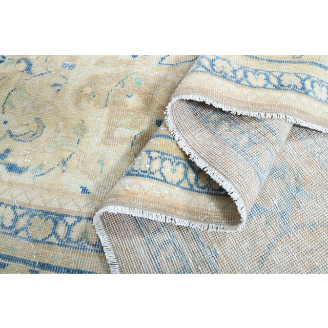 1970s Vintage Persian Handmade Wool Cotton Yellow Area Rug For Sale - Image 4 of 11