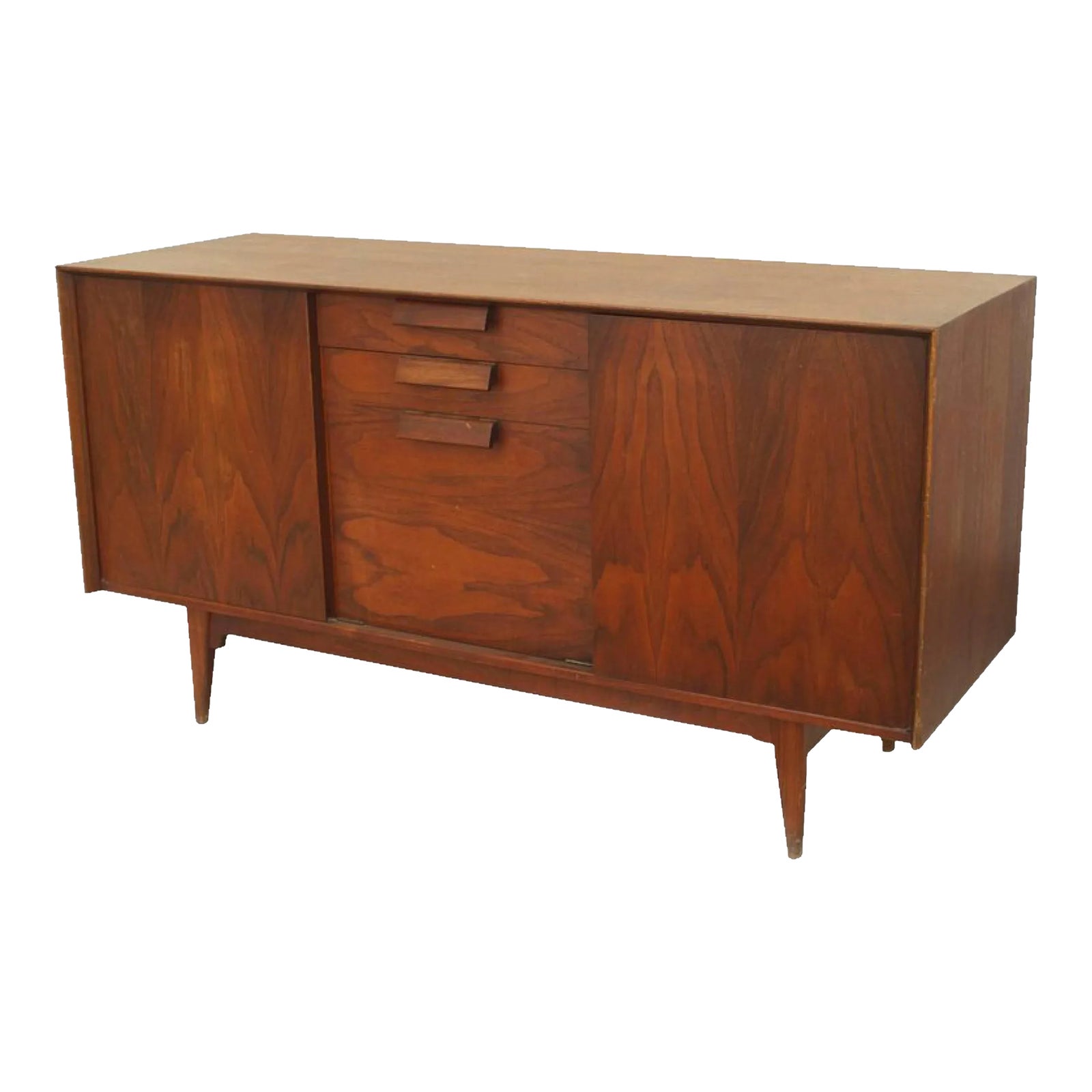 Jens Risom Danish Post-War Teak Credenza Sideboard | Chairish