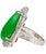 2000 - 2009 7.88 Carat Jade and Diamond Halo Ring in 18k White Gold Size 6 For Sale - Image 5 of 10