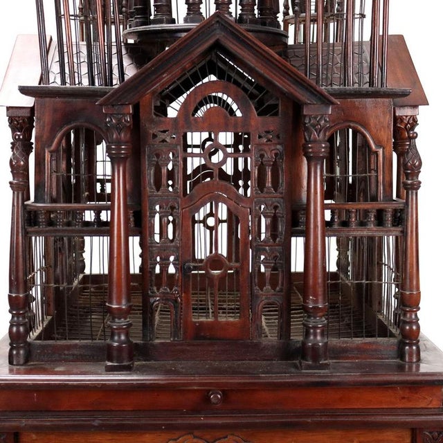 20th Century Bird Cage in Mahogany, Italy For Sale - Image 3 of 12