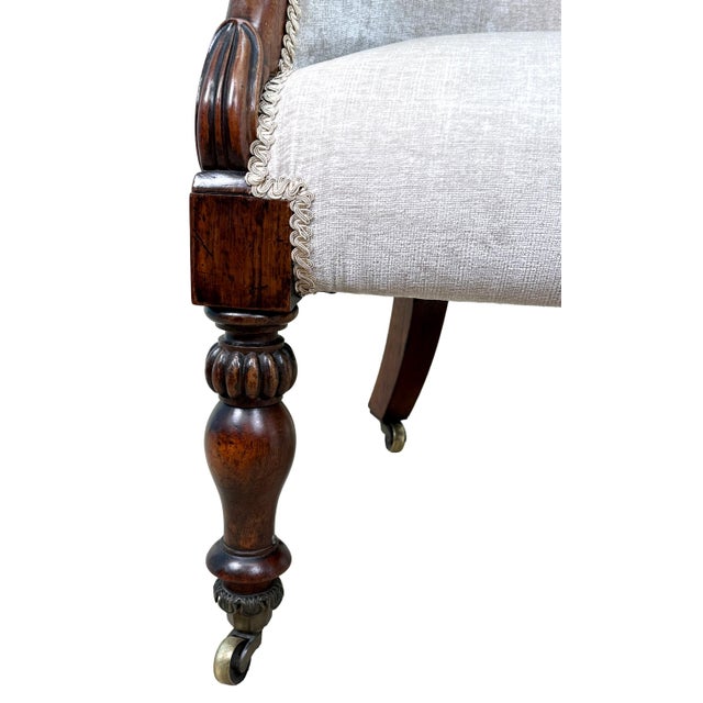 Brown 19th Century English Regency Rosewood Tub Library Armchair For Sale - Image 8 of 15