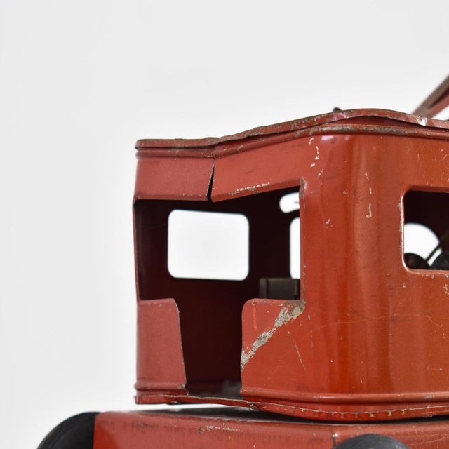 Brown Vintage Metal Toy Crane by Joustra, 1950s For Sale - Image 8 of 9