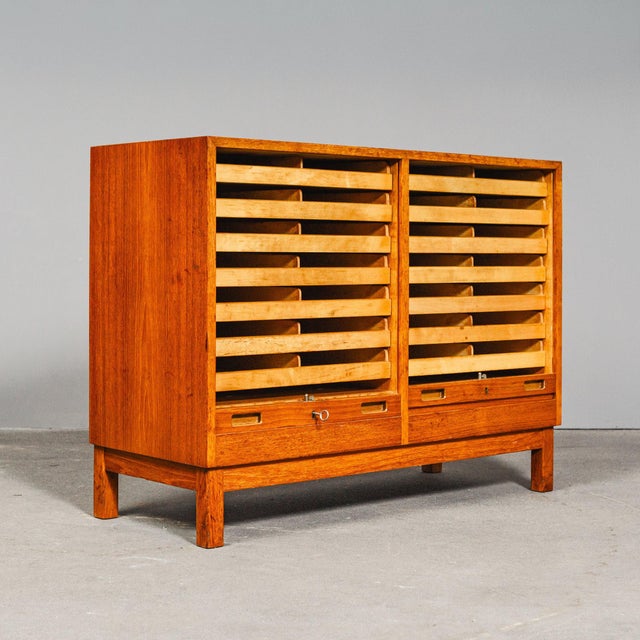 Mid-Century Roll-Top Cabinet in Teak For Sale - Image 17 of 17
