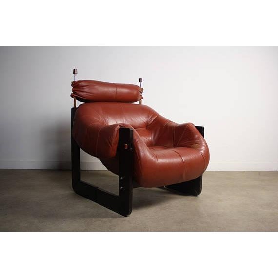 Percival Lafer Rose Leather Lounge Chair For Sale - Image 5 of 5