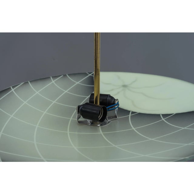 Ceiling Lamp with Original Painted Glass Shade, 1960s For Sale - Image 9 of 13