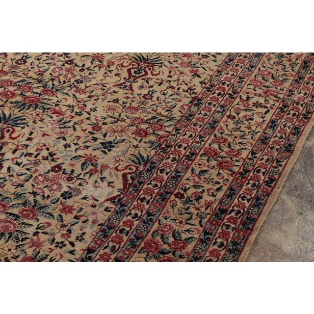 Rug & Kilim 1910s Rare Antique Kerman Lavar Persian Rug With Floral Patterns, From Rug & Kilim For Sale - Image 4 of 7