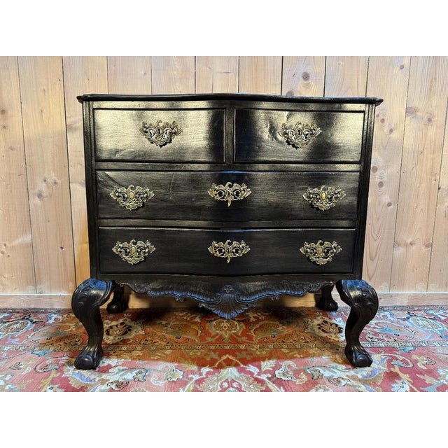 Portuguese Chest of Drawers in Blackened Wood For Sale - Image 9 of 9