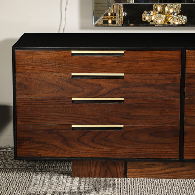 Vladimir Kagan 1950s Important Mid-Century Vladimir Kagan Rosewood Chest of Drawers W/ Brass Hardware For Sale - Image 4 of 11