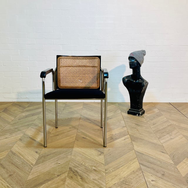 Black Mid-Century Modern Chrome Chair by Marcel Breuer, 1970s For Sale - Image 8 of 18