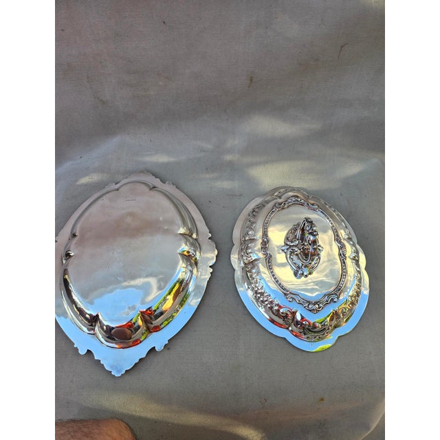 1920s Silver Serving Dish With Lid For Sale - Image 10 of 17