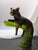 Contemporary Late 20th Century Daum France Pate De Verre Glass Black Panther in Green Tree For Sale - Image 3 of 16