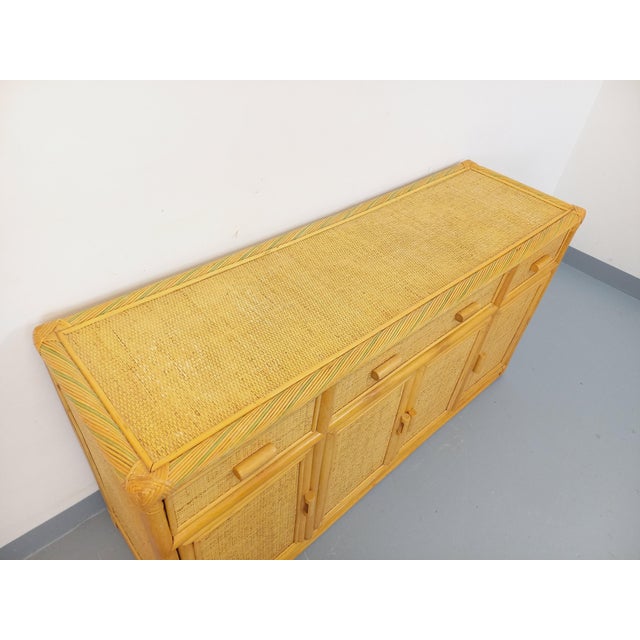 Beige Vintage Woven Rattan Sideboard, 1970s For Sale - Image 8 of 18