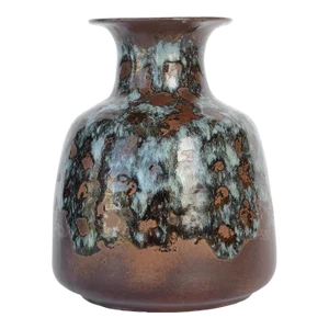 Large Mid Century Pottery Craft Drip Glaze Vase