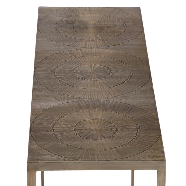 Mid-Century Modern A Pair of Bronze Wash Iron Console Tables, in the Manner of Jean-Michel Frank. Contemporary For Sale - Image 3 of 6