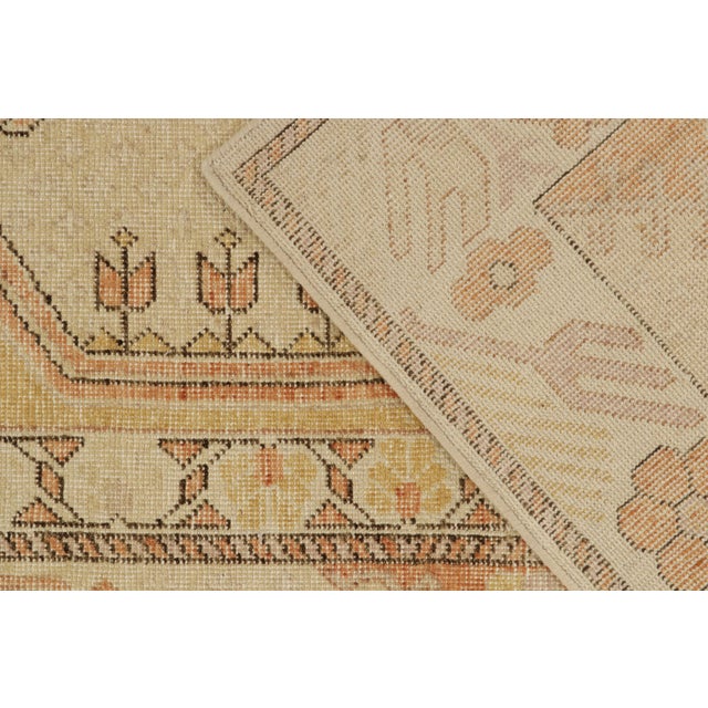 Distressed Style Custom Rug in Gold, Medallion Pattern by Rug & Kilim For Sale In New York - Image 6 of 6
