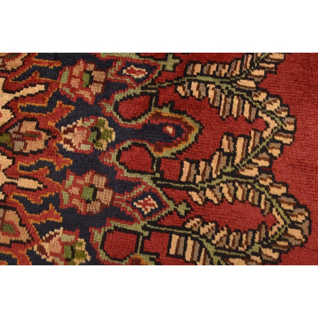 Tabriz Rug 10’2” X 12’6” Red Wool Vintage Traditional Hand-Knotted Carpet For Sale - Image 10 of 15