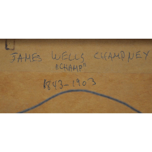 Wood Fine James Champney Painting in Giltwood Frame Signed & Dated For Sale - Image 7 of 7