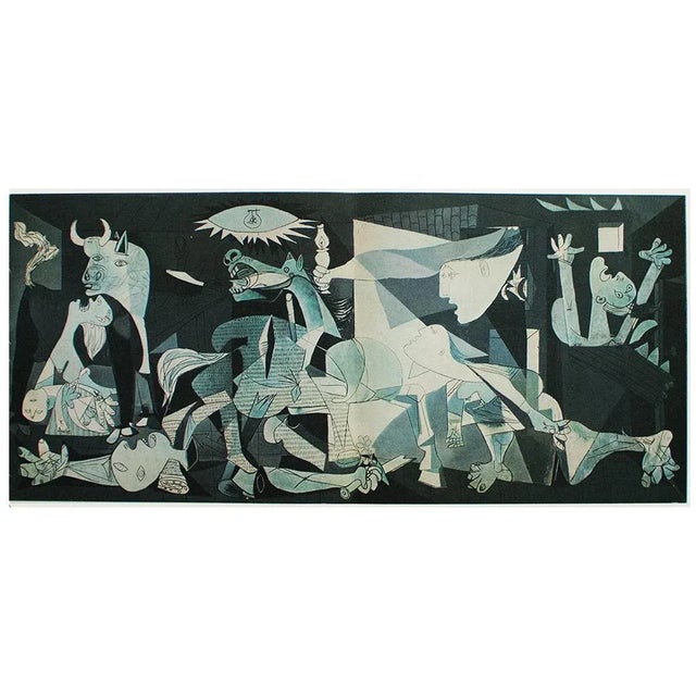 Verdigris 1960s After Pablo Picasso, "Guernica" Large Vintage Period Full-Color Print For Sale - Image 8 of 8