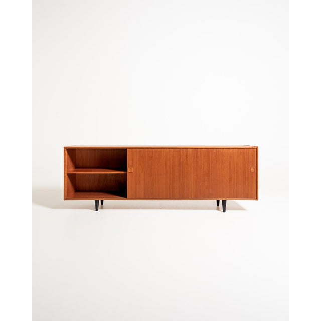 Danish Teak Sideboard with Three Doors, 1960s For Sale - Image 3 of 12