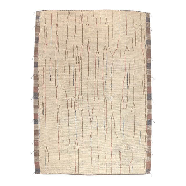 Natural Organic Modern Moroccan Rug - 11'02 X 15'10 For Sale