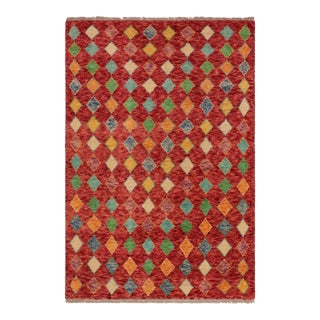Eclectic Balochi Red/Blue Wool Rug - 3'3''x5'0'' For Sale