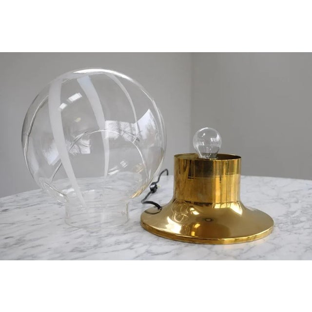 Metal Model Membrane Table Lamp in Murano Glass by Gino Vistosi, Italy, 1960s For Sale - Image 7 of 8