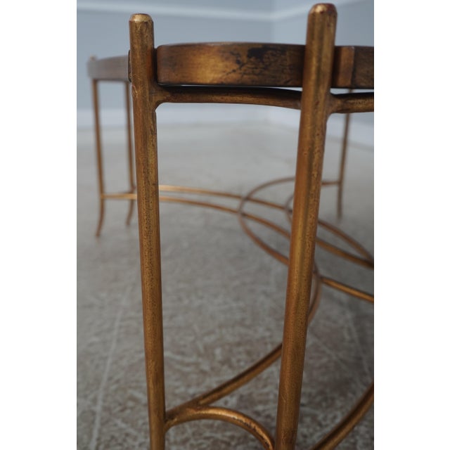Regency Style Black & Gold Painted Iron Base Tray Table For Sale - Image 9 of 14