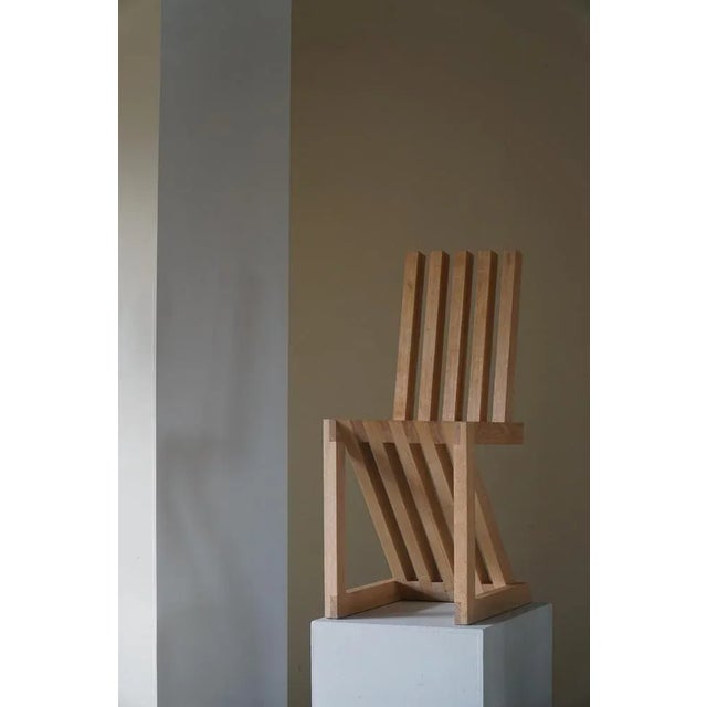 Zig Zag Chair in Pine, 1970s For Sale - Image 3 of 8