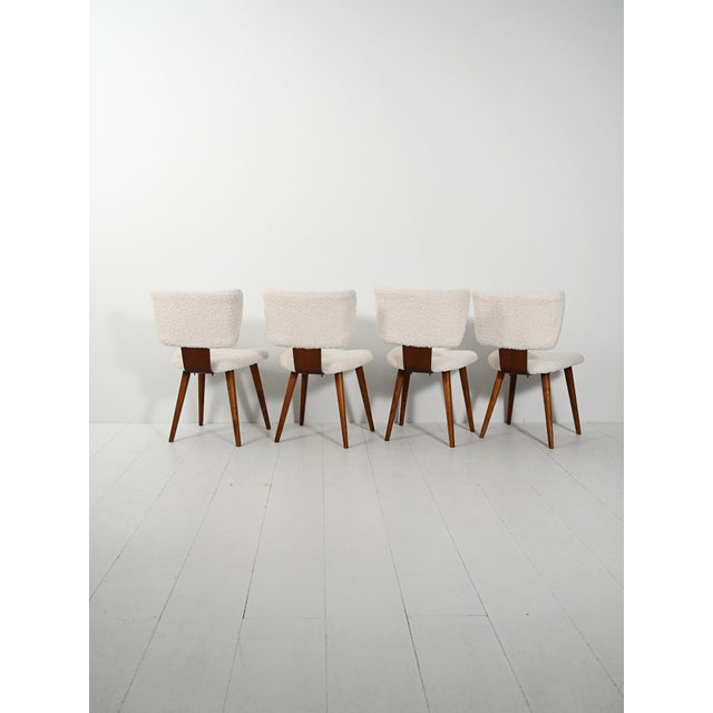 Scandinavian Bouclé Wool Chairs, 1960s, Set of 4 For Sale - Image 3 of 10