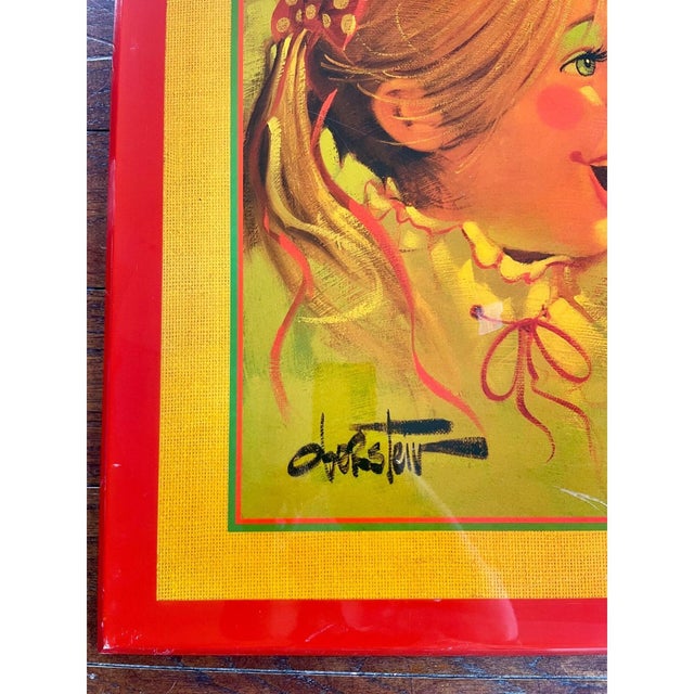 Realism Vintage Chuck Oberstein “Little Girl” Wooden Wall Plaque – 1984, Clown Art, Retro Décor For Sale - Image 3 of 10