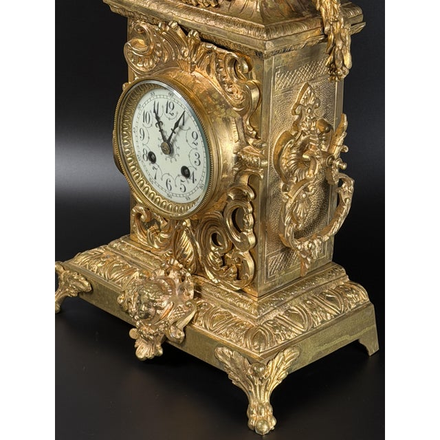 French Louis XV Revival Mantel Clock by AD Mougin, Late 19th Century For Sale - Image 5 of 18