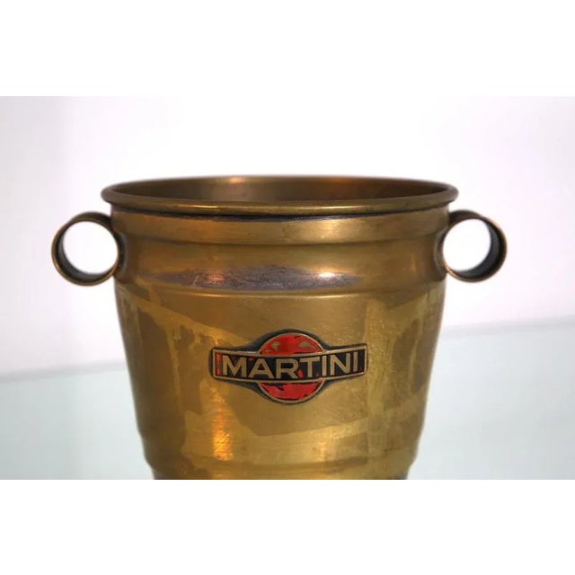 Nickel-Plated Brass Martini Ice Bucket with Original Logo For Sale - Image 4 of 10