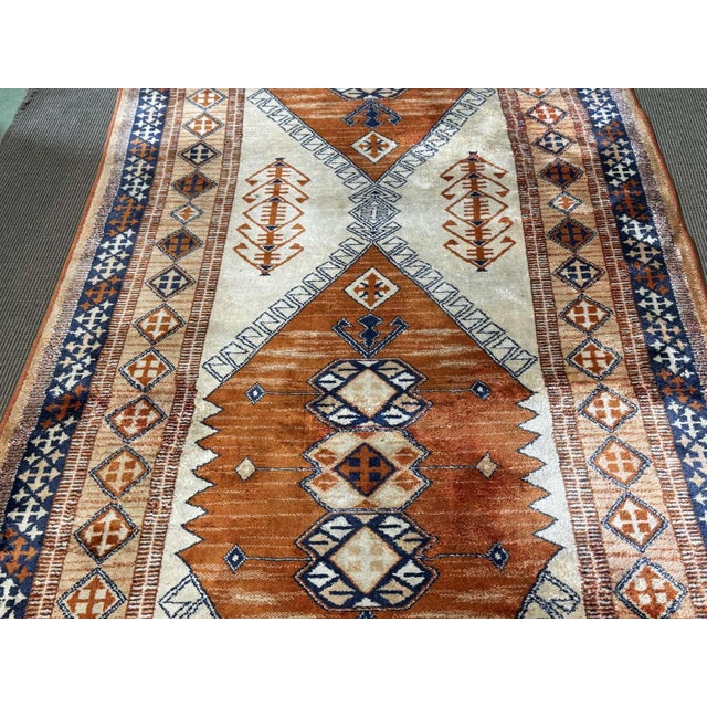 Brown and Beige Handmade Wool Rug For Sale - Image 11 of 15