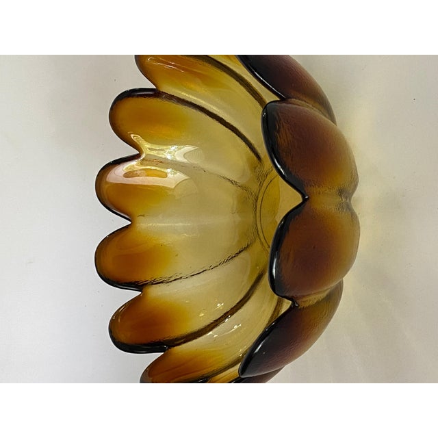 Glass Brown Glass Salad Bowl, France, 1970s For Sale - Image 7 of 8