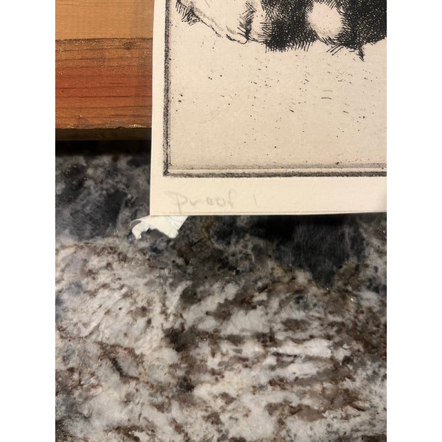 Printmaking Materials Mid 20th Century Harold W. Hogan Artist’s Proof Etching | Signed Original Figurative Print, Custom Framed For Sale - Image 7 of 9