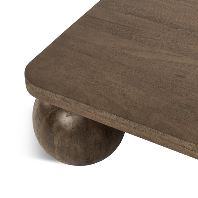 2020s Modern Walnut Orb Leg Coffee Table For Sale - Image 5 of 6