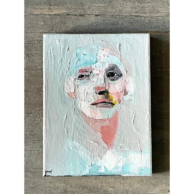 Vintage Abstract Expressionist Portrait Painting For Sale In West Palm - Image 6 of 14