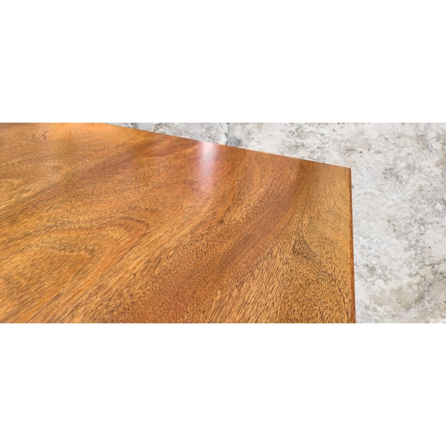 Sienna Restored Edward Wormley for Dunbar Solid Wood Square Cocktail/Coffee Table With Floating Shelf For Sale - Image 8 of 9