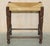 Vintage Dutch Bench Stool with Rope Woven Rush Style Seat, 1940s For Sale - Image 3 of 16
