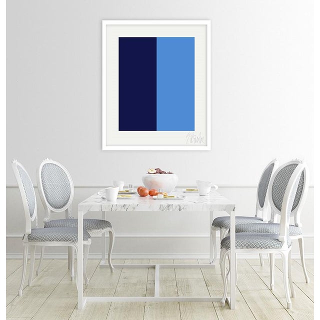 "Color's Cooperation, no. 2" by Liz Roache (blue) This Modern, Mid Century, Contemporary Fine Art Print was created by...