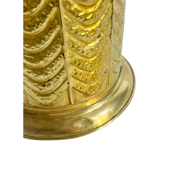 Gold English Hollywood Regency Brass Umbrella Stand in the Style of Ralph Lauren For Sale - Image 8 of 16