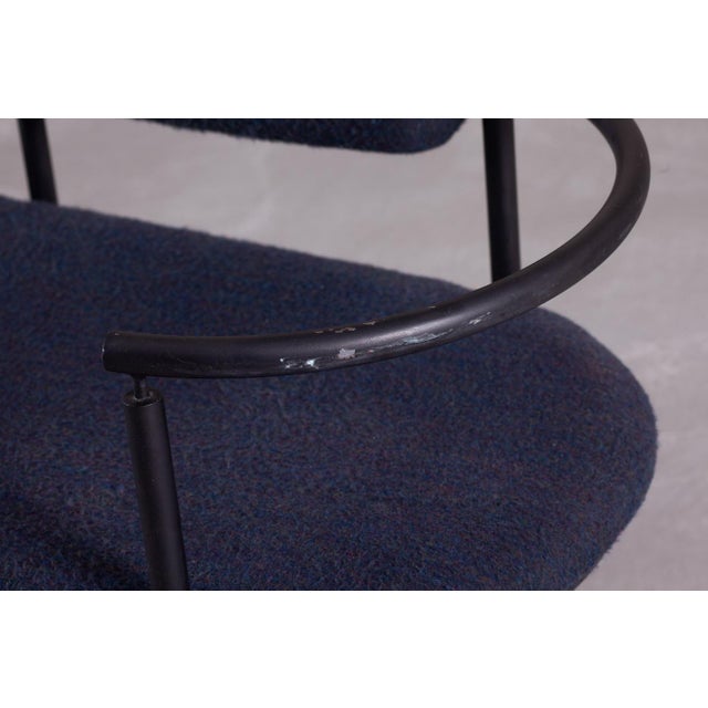 Blue Vintage Steel and Fabric Bench, Italy, 1990s For Sale - Image 8 of 16